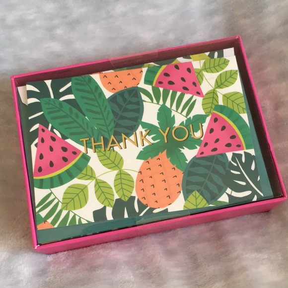 Tropical Watermelon Thank You Notes Cards Set of 12 Blank Correspond envel NWT - Picture 14 of 16